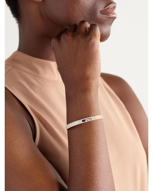 Messika Natural Move Noa Ciselé 18-Karat Rose Diamond Bangle