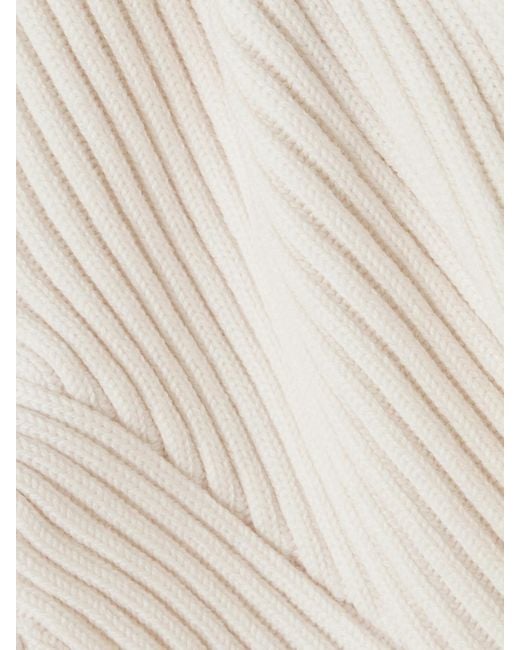 Jean Paul Gaultier Natural Paneled Ribbed Wool-Blend Bustier Top
