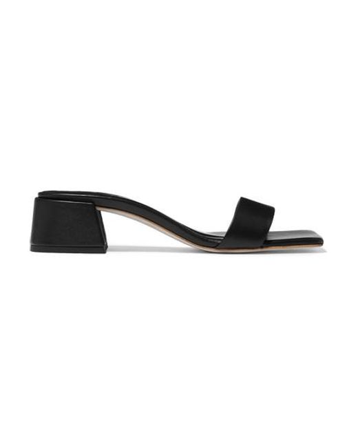 BY FAR Courtney Leather Mules in Black Lyst