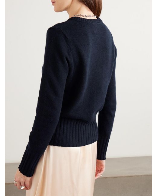 Allude Blue Net Sustain Cashmere Sweater
