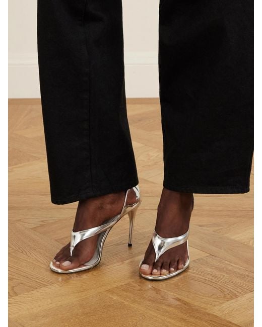 Alaïa White Infradito 90 Leather Sandals