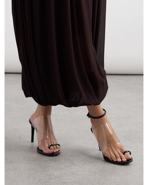 Alaïa Black Asymmetric Patent-Leather And Pvc Sandals