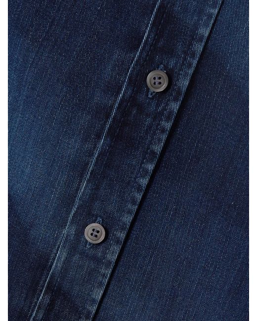 Loewe Blue Pussy-Bow Denim Shirt