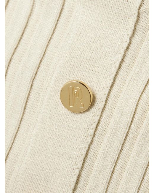 Robe Midi En Mailles Côtelées À Festons Rabanne en coloris Natural