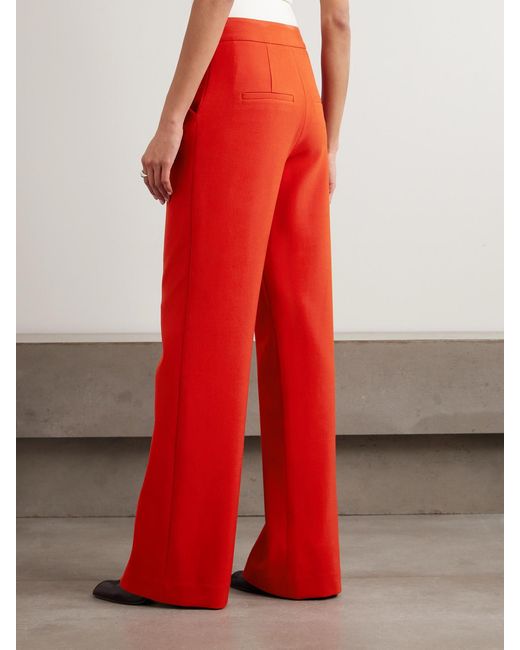 Veronica Beard Red Tonelli Crepe Wide-Leg Pants