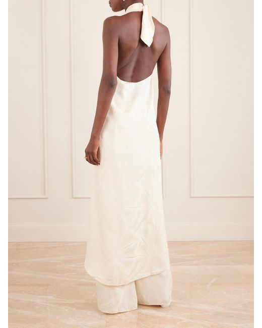 Johanna Ortiz White Silent Water Satin-Jacquard Tunic