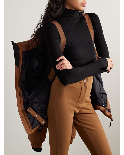 CORDOVA Brown The Monterosa Hooded Belted Quilted Recycled Down Ski Jacket