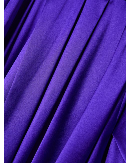 Dries Van Noten Purple Tie-Neck Stretch-Silk Satin Dress