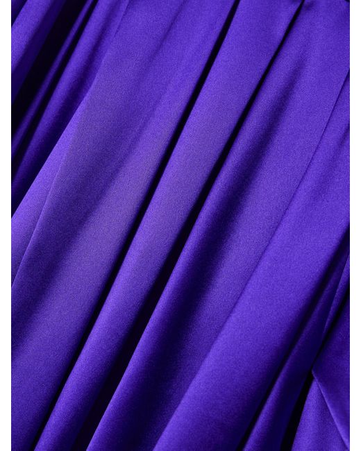 Dries Van Noten Purple Kleid Aus Stretch-Seidensatin Zum Binden
