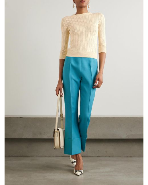 Valentino Garavani Natural Pointelle-Knit Cotton Sweater
