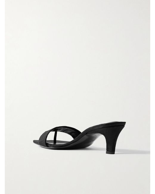 Totême  Black Moire Mules