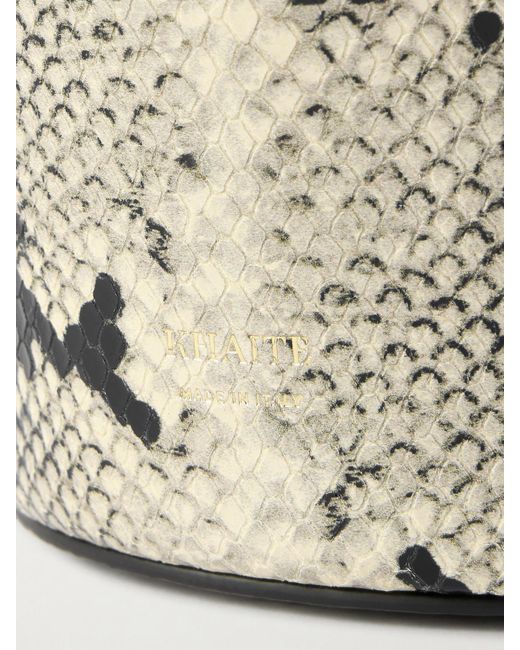 Khaite White Lotus Mini Snake-Effect Leather Tote