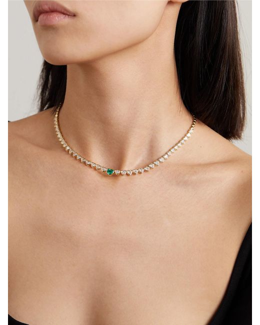 Anita Ko Natural 18-Karat, Diamond And Emerald Necklace
