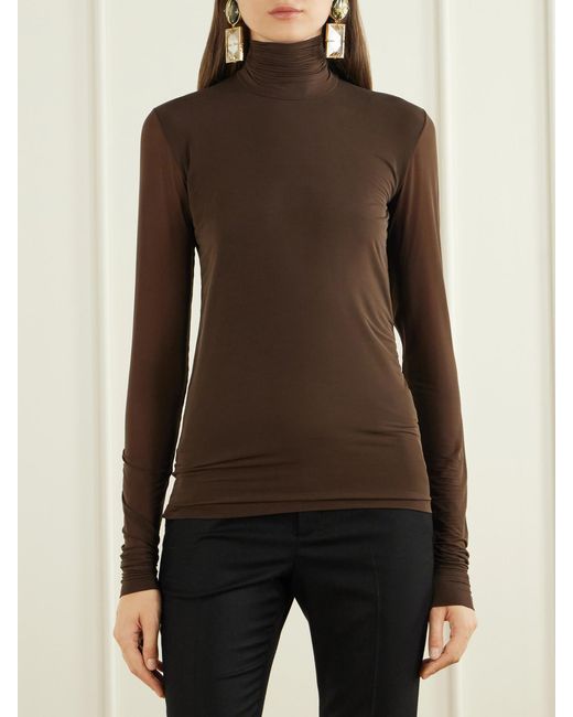 Saint Laurent Brown Crepe De Chine Top