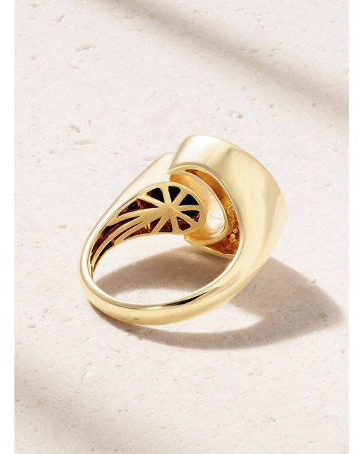 Sydney Evan Metallic Celestial 14-Karat, Lapis Lazuli And Diamond Ring