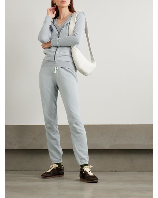 James Perse Gray Vintage French Cotton-Terry Track Pants