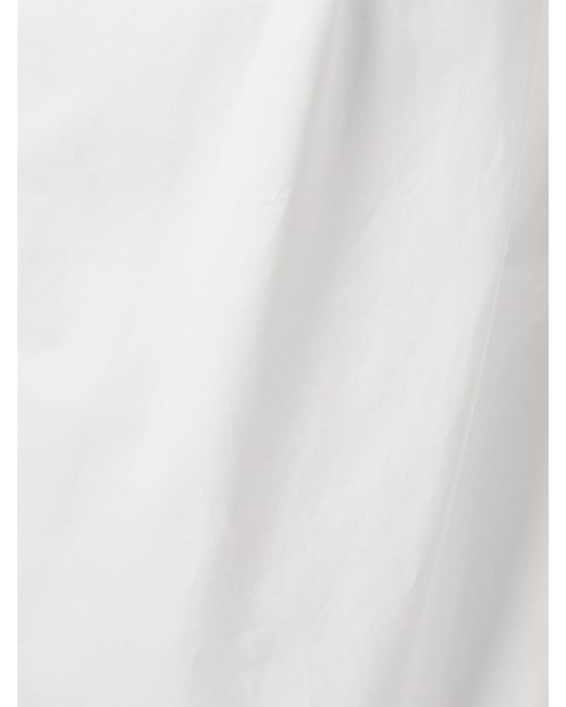 Khaite White Lucian Pleated Cotton-Poplin Maxi Skirt