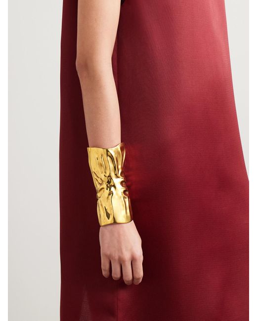 Khaite Metallic Textured-Plated Cuff