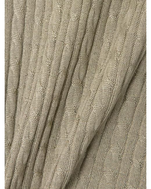 Loro Piana Natural Rimella Cable-Knit Cashmere And Silk-Blend T-Shirt