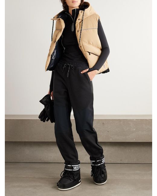 Moncler Black Shell-Paneled Fleece Tapered Sweatpants