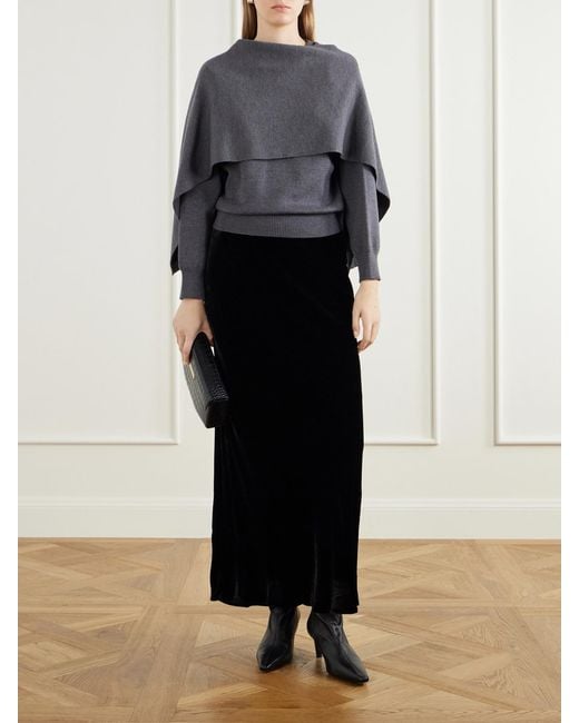 Rohe Black Velvet Maxi Skirt