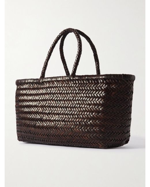 Dragon Diffusion Black Bamboo Triple Jump Woven Leather Tote