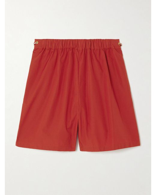 Max Mara Red Haway Shorts Aus Baumwollpopeline