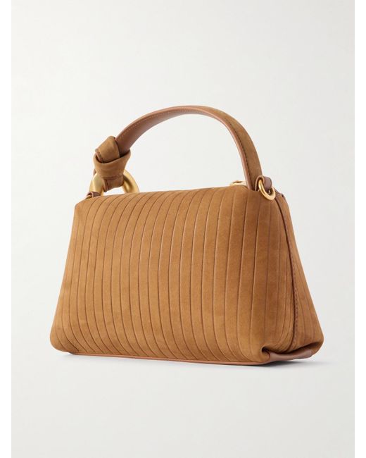 J.W. Anderson Brown Jwa Corner Small Chain-Embellished Ribbed Nubuck Shoulder Bag