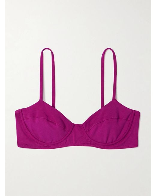 Mara Hoffman Pink Net Sustain Lua Bügel-Bikini-Oberteil