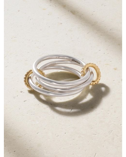 Spinelli Kilcollin Natural Solarium Sterling, 18-Karat And Diamond Ring