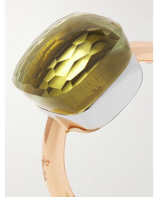 Pomellato Metallic Nudo Maxi 18-Karat Rose Prasiolite Ring