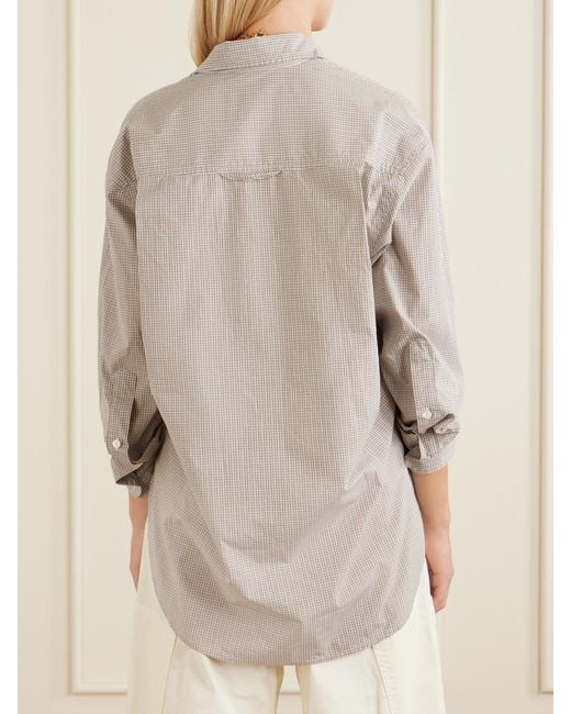 Citizens of Humanity White Kayla Checked Cotton-Poplin Shirt