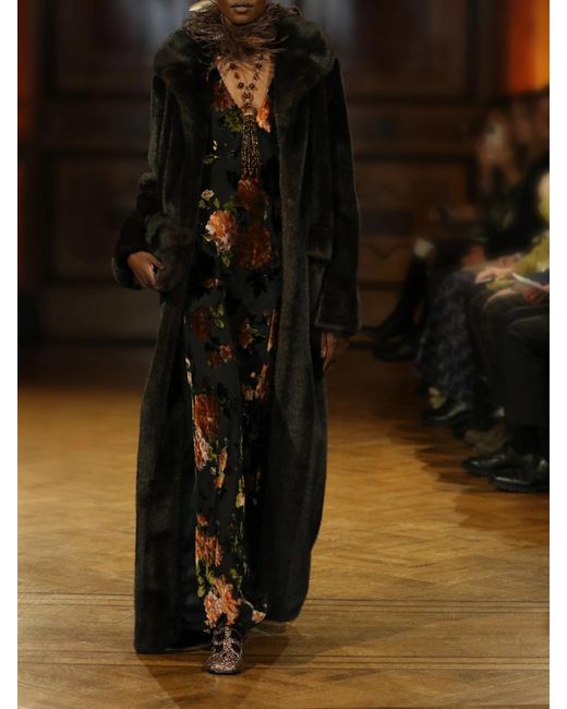 Anna Sui Black Plush Coat