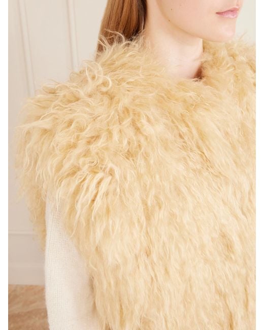 Isabel Marant Natural Florana Cropped Shearling Vest