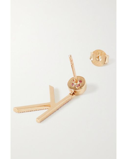 Charms Company Natural Initial 14-Karat Sapphire Single Earring