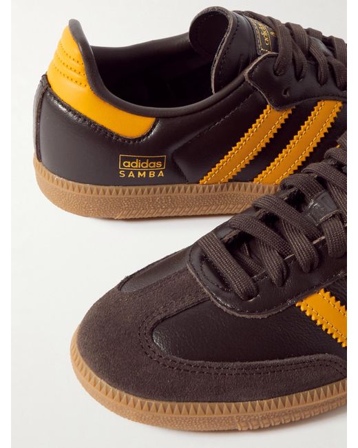 Adidas samba 85 vintage brown leather trainers top