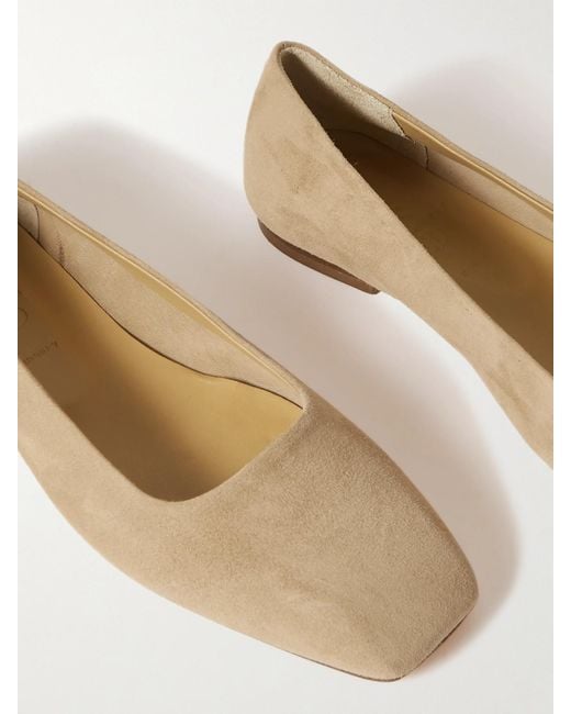 Aeyde Natural Ida Suede Ballet Flats