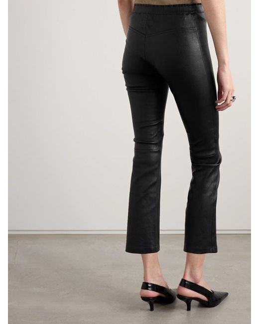 Stouls Black Jp Twenty Cropped Leather Flared Leggings