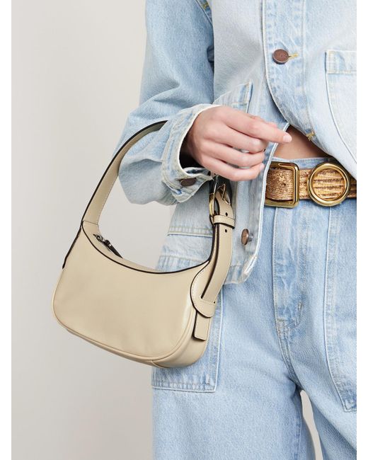 Staud Natural Owen Schultertasche Aus Leder