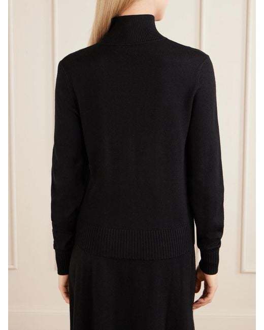 Zimmermann Blue Valiant Lace-Trimmed Wool Turtleneck