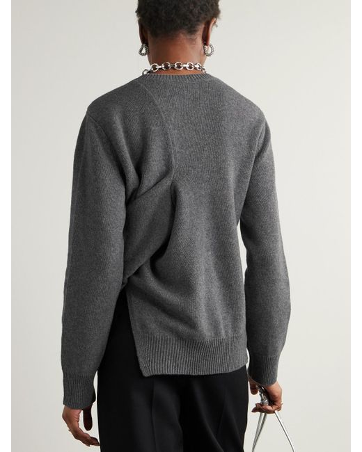 Jil Sander Gray Pullover Aus Einer Woll-Kaschmirmischung Mit Verzierung