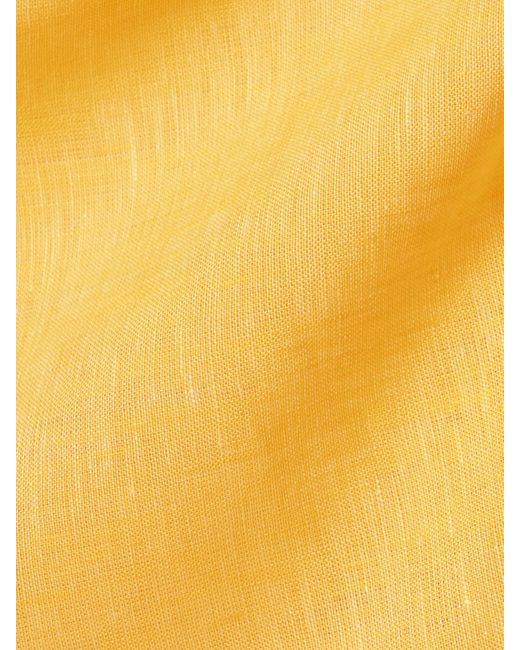 ‎Taller Marmo Metallic Athena Wrap-Effect Fringed Linen Midi Dress