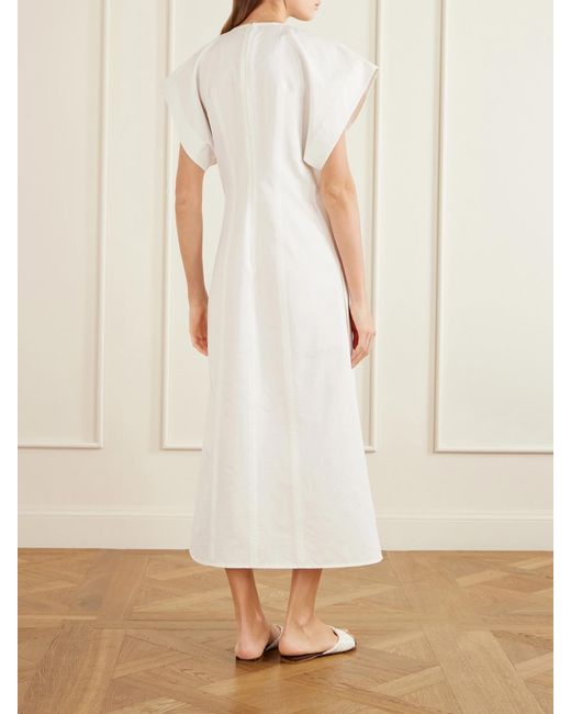 Bottega Veneta White Cotton-Poplin Midi Dress