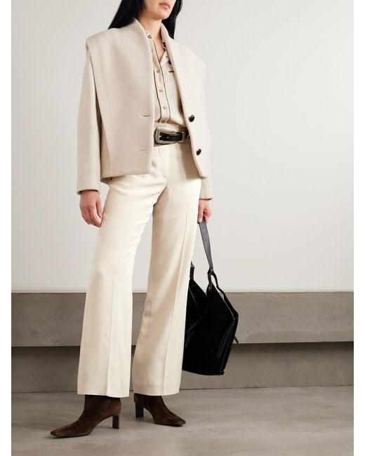 Isabel Marant White Noanda Crepe Straight-Leg Pants
