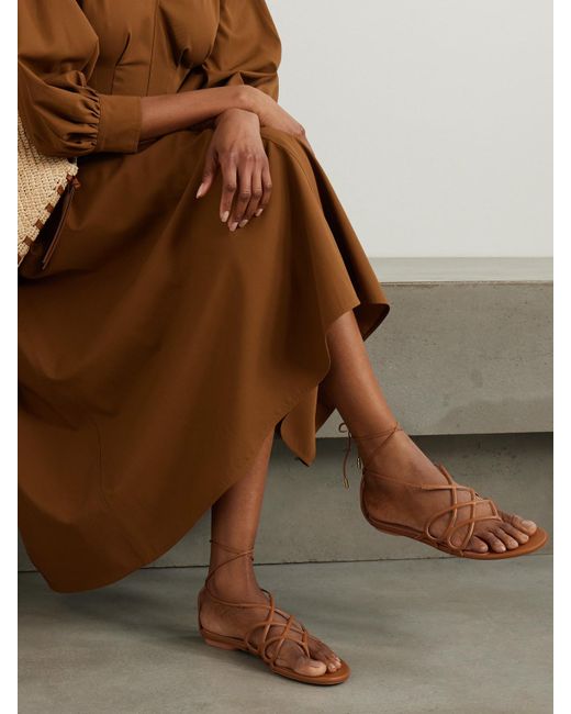Aquazzura Brown Infinito Sandalen Aus Leder