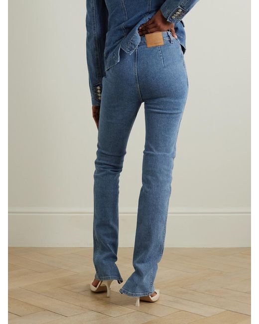 Magda Butrym Blue High-Rise Straight-Leg Jeans