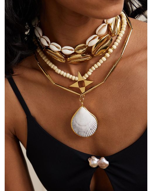 Tohum Design Natural Concha Puka-Plated Shell Necklace
