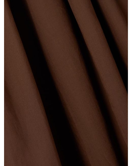 Matteau Brown Gathered Organic Cotton-Poplin Midi Dress