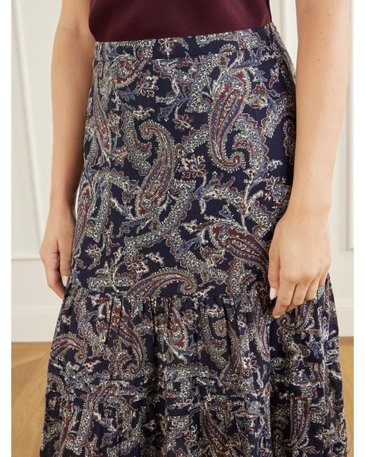 Veronica Beard Multicolor Heatheralyn Gathered Paisley-Print Cotton Maxi Skirt