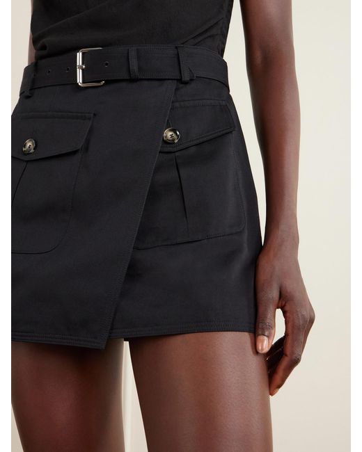 Proenza Schouler Black Bruni Belted Cotton-Drill Shorts